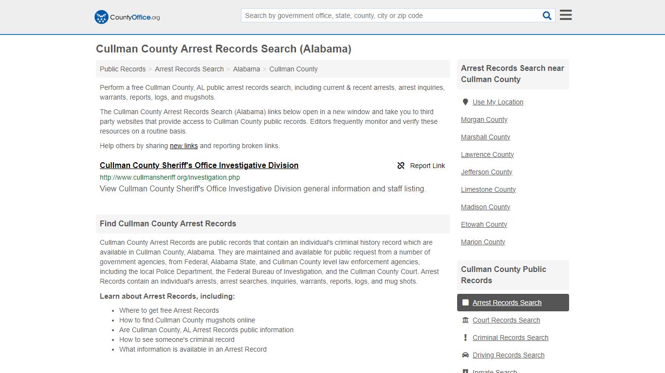 Arrest Records Search - Cullman County, AL (Arrests & Mugshots)